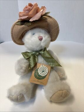 Boyds Bears & Friends Plush Bear with Floral Hat - Cream & Tan